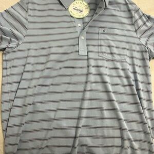 Criquet Men's Blue Striped Polo Shirt